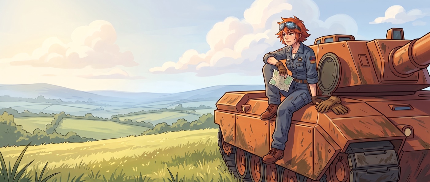 Commander Roan up on her turret above the valley